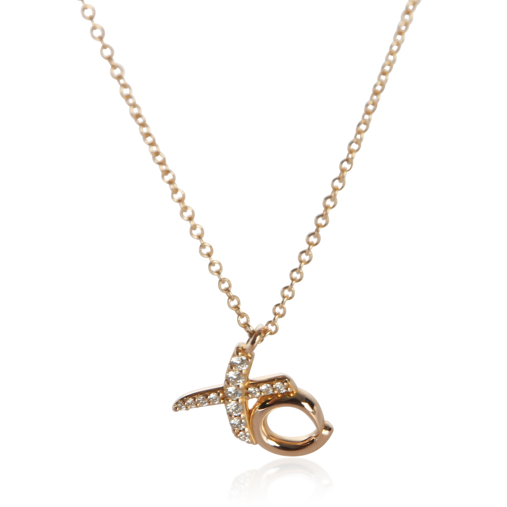 Tiffany & Co. Rose Gold Diamond Paloma Picasso XO Pendant